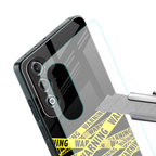 warning tape back phone cover | glass case for oneplus nord ce 4