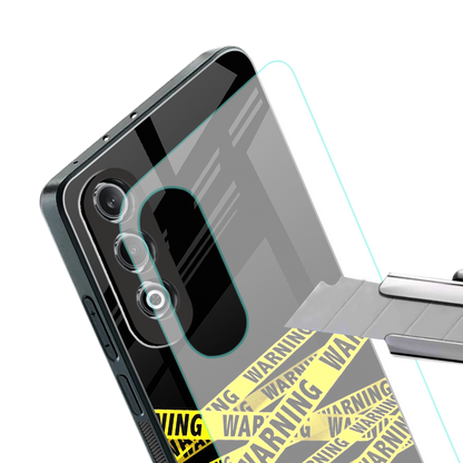 warning tape back phone cover | glass case for oneplus nord ce 4