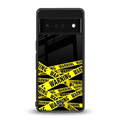 warning tape back phone cover | glass case for google pixel 6 pro