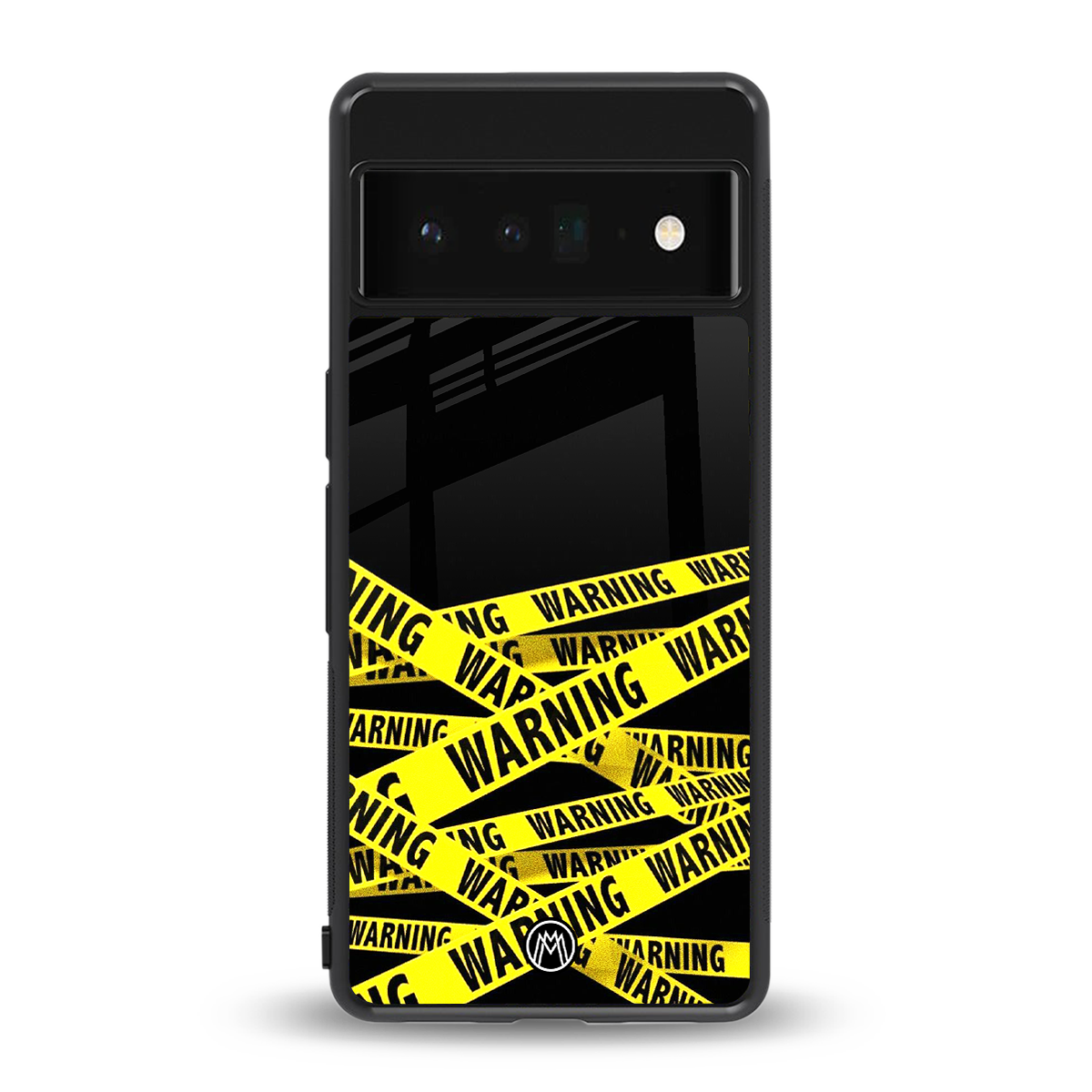warning tape back phone cover | glass case for google pixel 6 pro