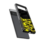 warning tape back phone cover | glass case for google pixel 6 pro