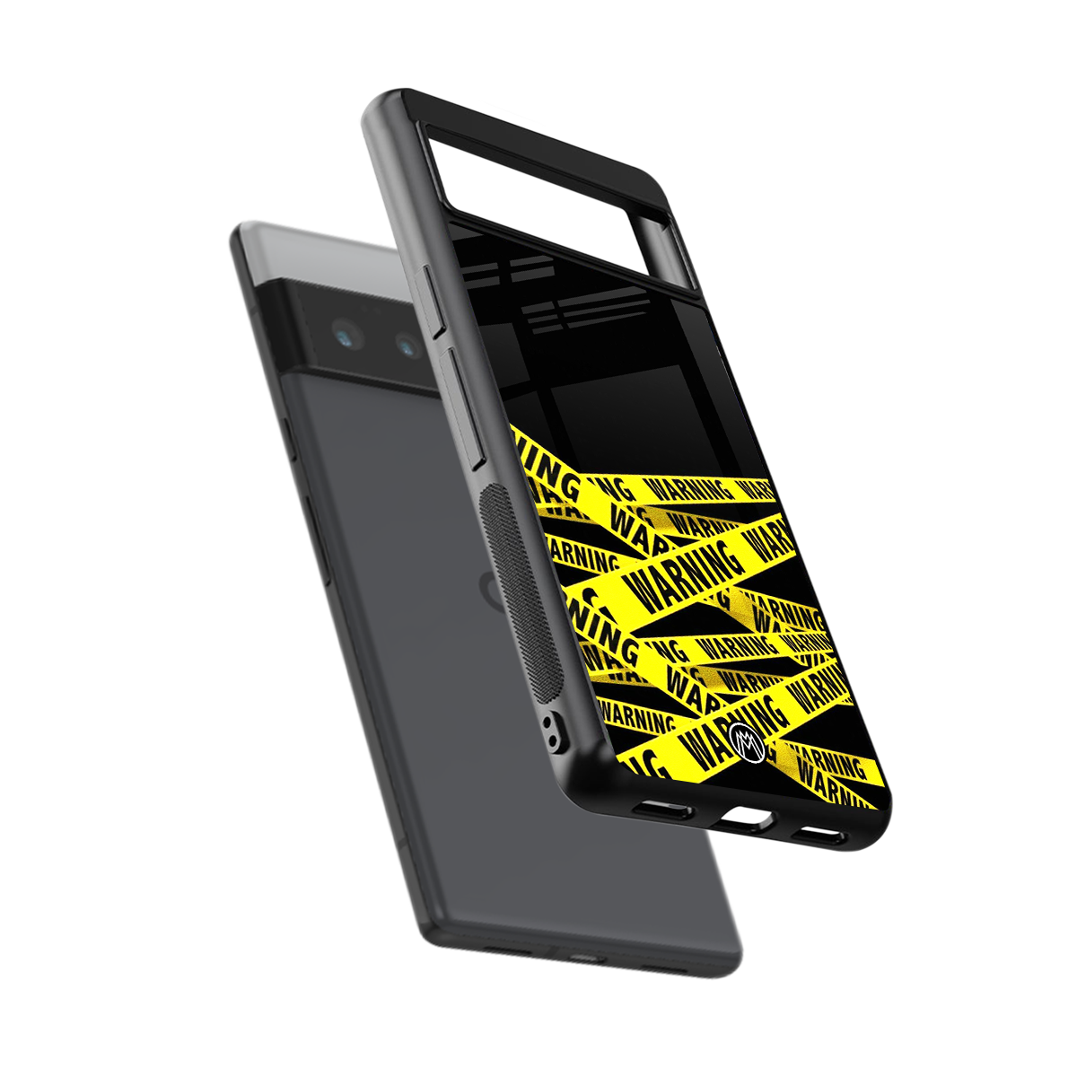 warning tape back phone cover | glass case for google pixel 6 pro