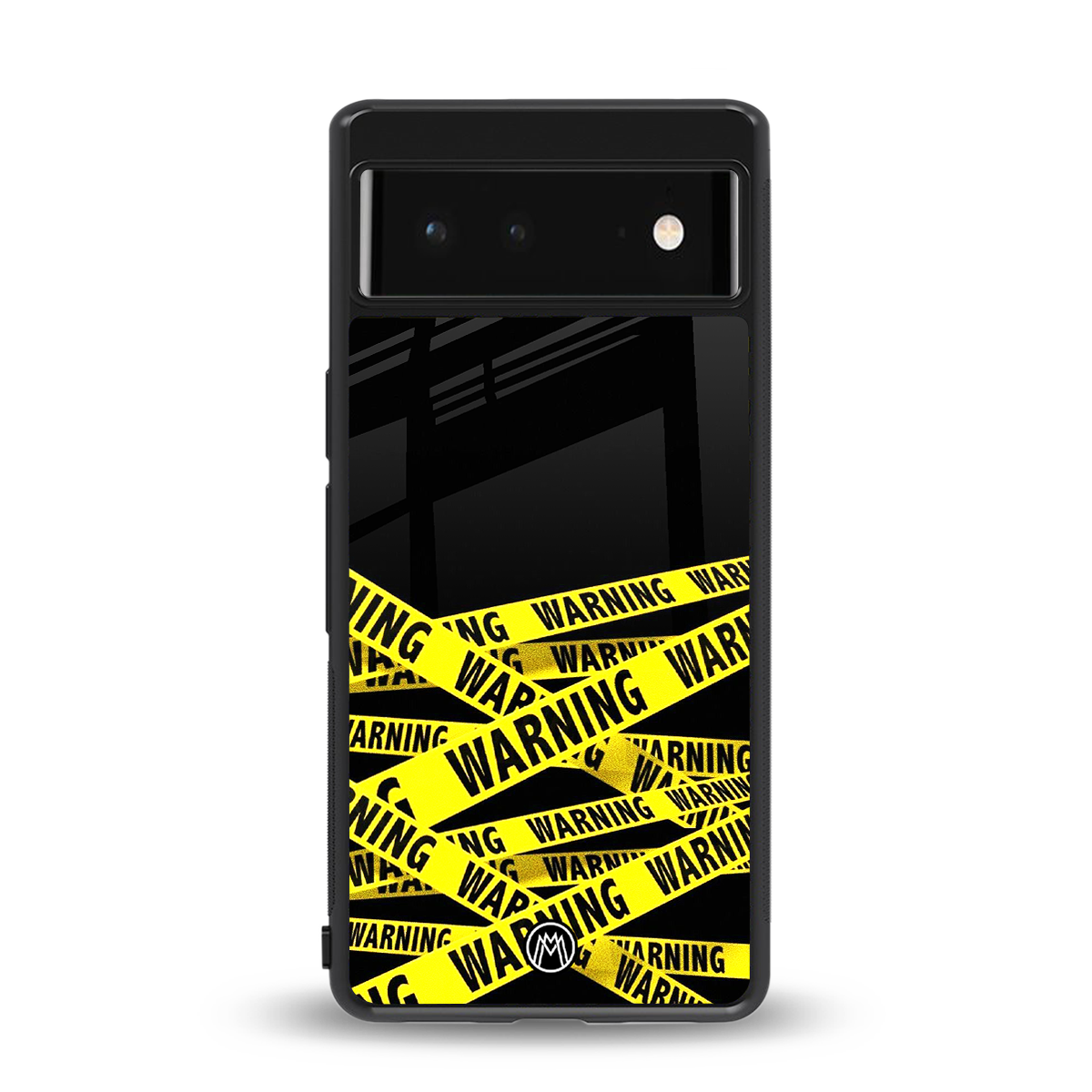 warning tape back phone cover | glass case for google pixel 6