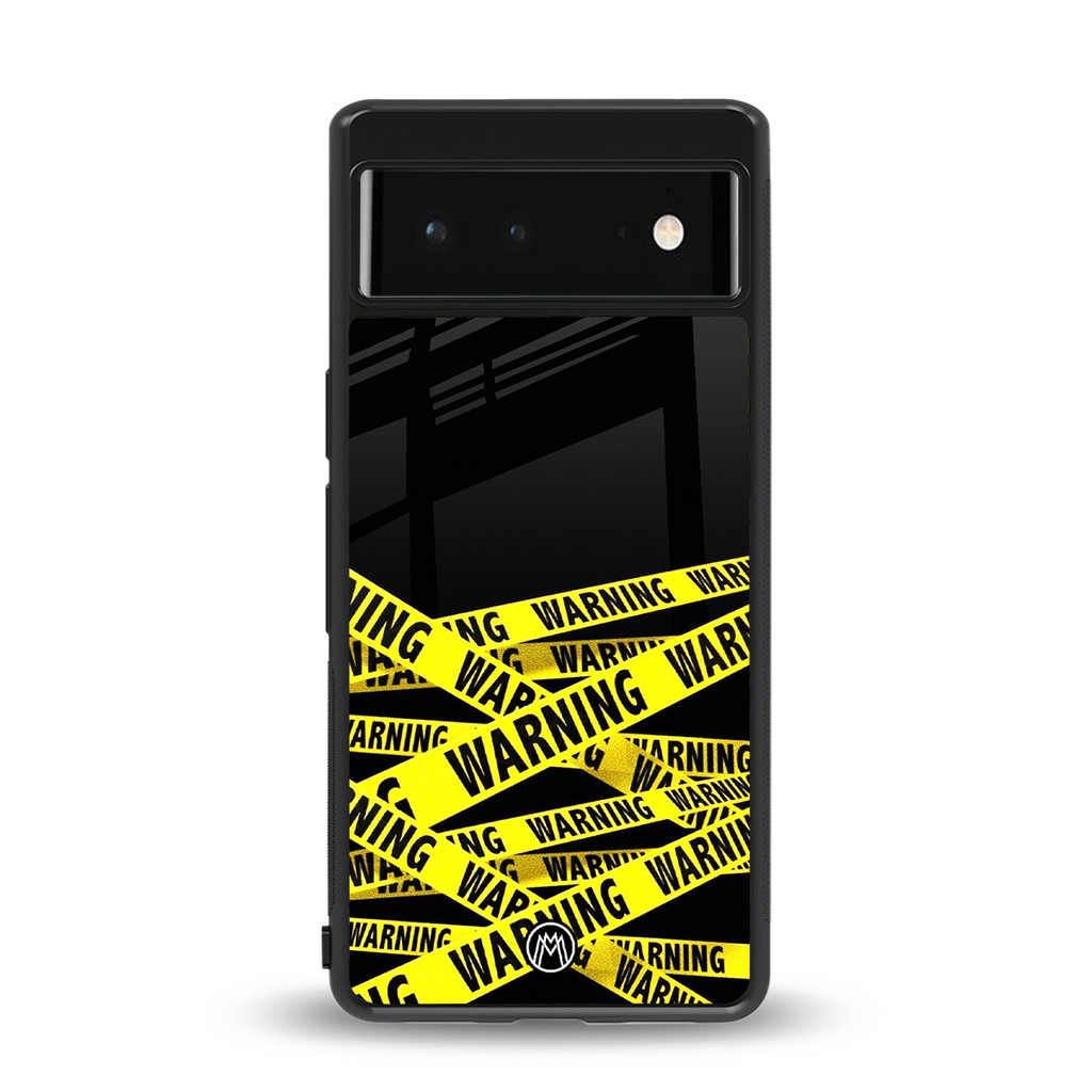 warning tape back phone cover | glass case for Google Pixel 6A
