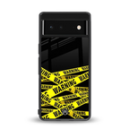 warning tape back phone cover | glass case for Google Pixel 6A