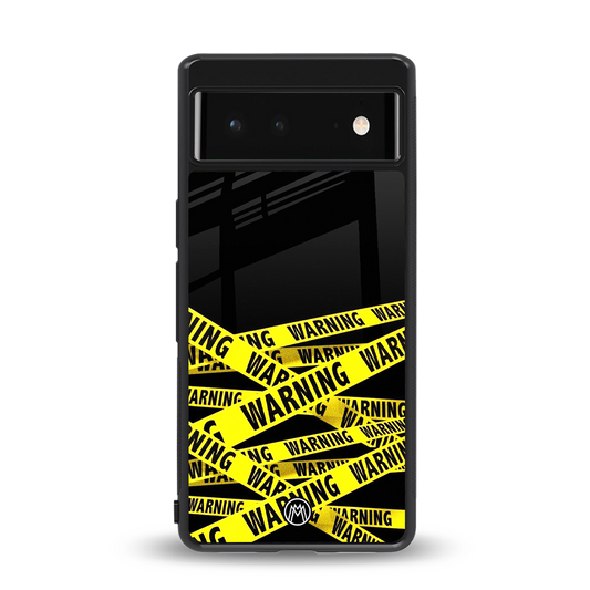 warning tape back phone cover | glass case for Google Pixel 6A
