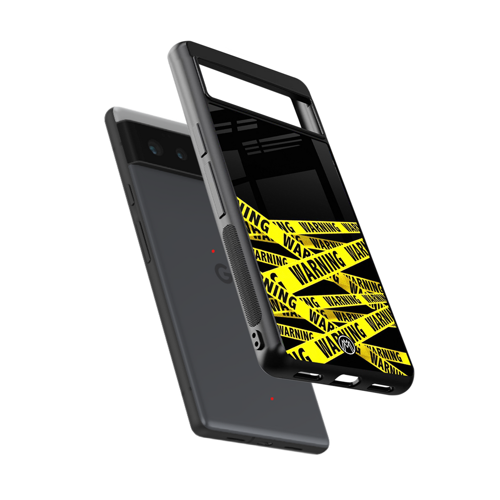 warning tape back phone cover | glass case for Google Pixel 6A