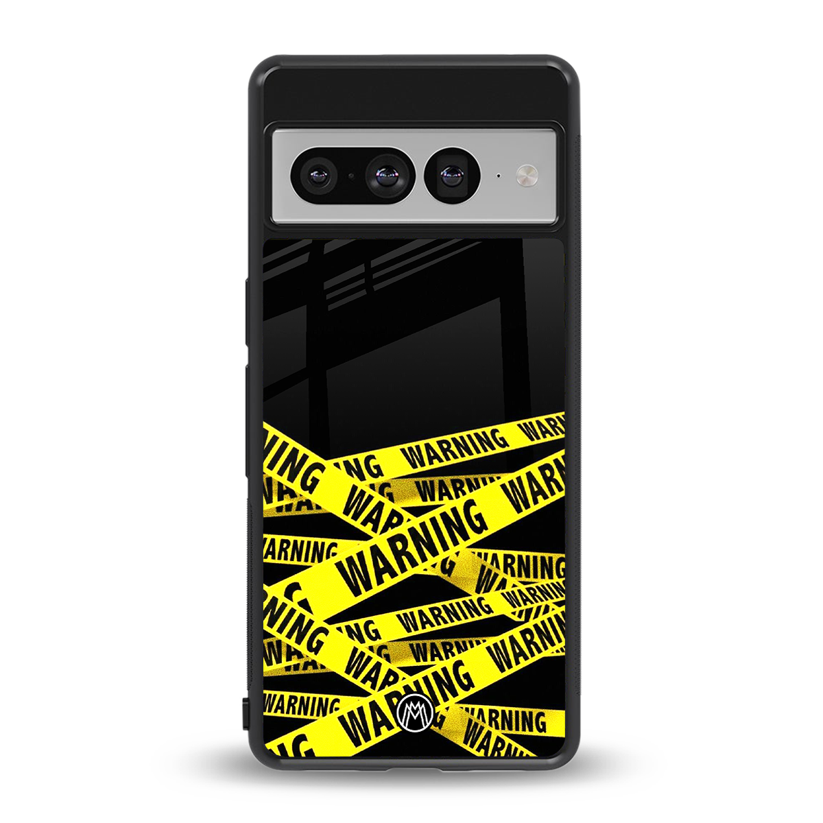 warning tape back phone cover | glass case for google pixel 7 pro