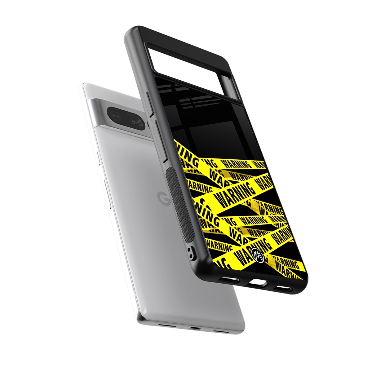 warning tape back phone cover | glass case for google pixel 7 pro