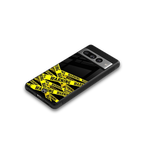 warning tape back phone cover | glass case for google pixel 7 pro