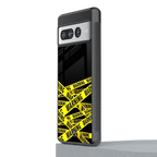 warning tape back phone cover | glass case for google pixel 7 pro
