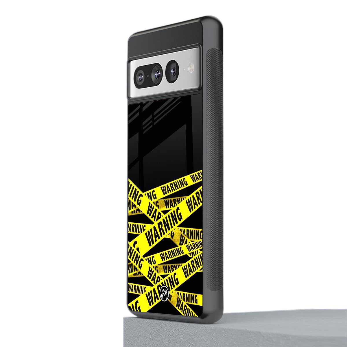 warning tape back phone cover | glass case for google pixel 7 pro
