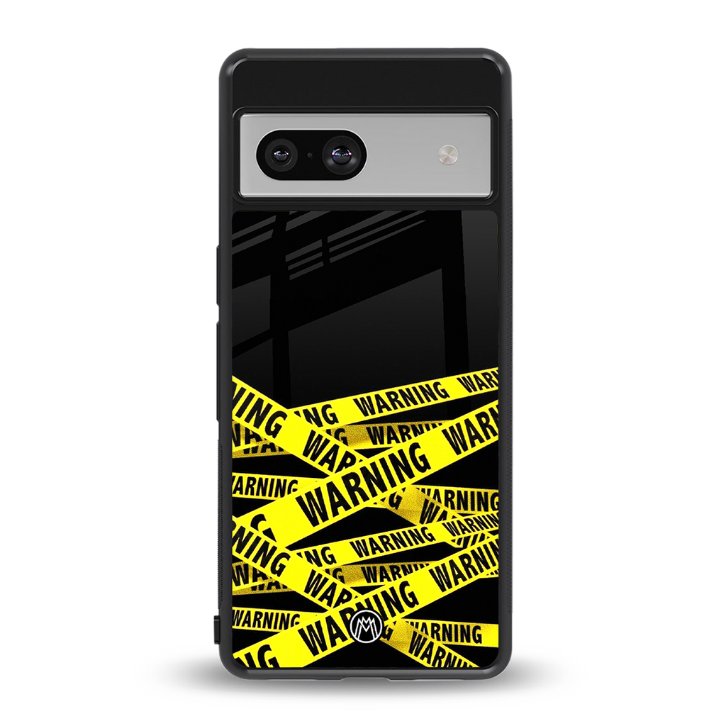 warning tape back phone cover | glass case for Google Pixel 7