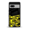 warning tape back phone cover | glass case for Google Pixel 7