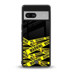 warning tape back phone cover | glass case for Google Pixel 7