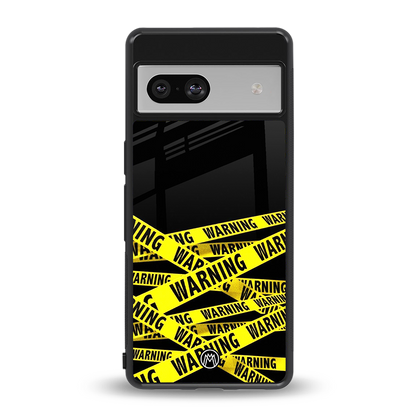 warning tape back phone cover | glass case for Google Pixel 7