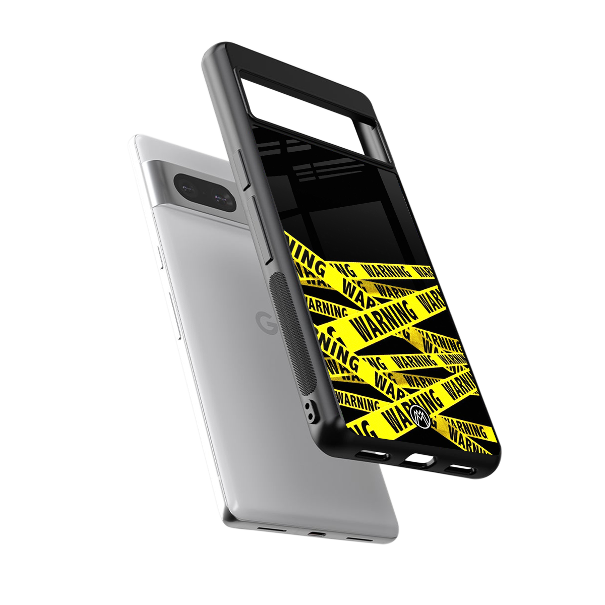 warning tape back phone cover | glass case for Google Pixel 7