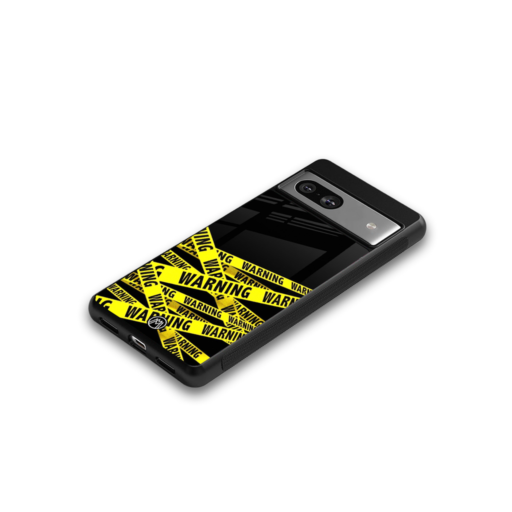 warning tape back phone cover | glass case for Google Pixel 7A