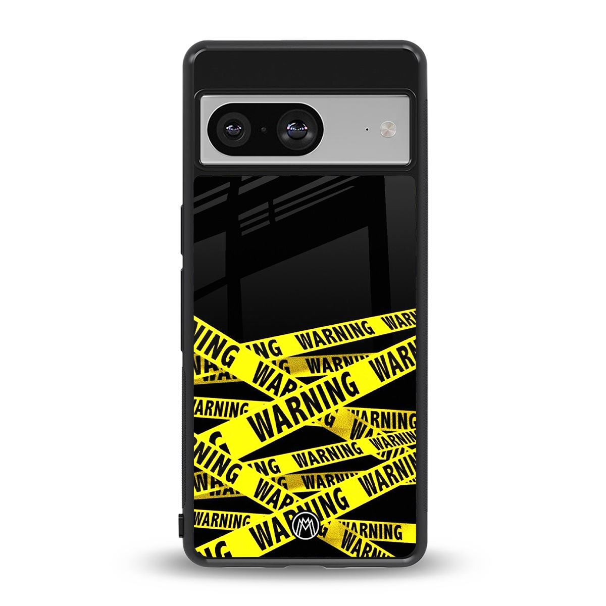 warning tape back phone cover | glass case for Google Pixel 8