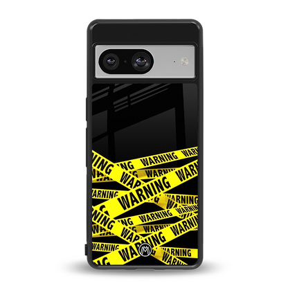 warning tape back phone cover | glass case for Google Pixel 8