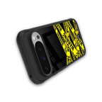 warning tape back phone cover | glass case for google pixel 9 pro