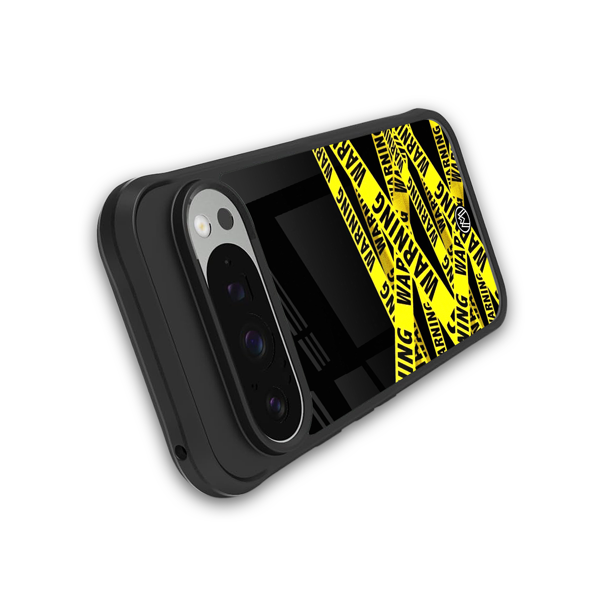 warning tape back phone cover | glass case for google pixel 9 pro xl
