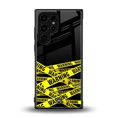 warning tape back phone cover | glass case for samsung galaxy s24 ultra