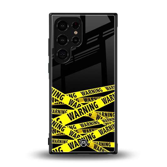warning tape back phone cover | glass case for samsung galaxy s24 ultra