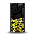 warning tape back phone cover | glass case for samsung galaxy s23 ultra