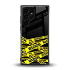 warning tape back phone cover | glass case for samsung galaxy s23 ultra