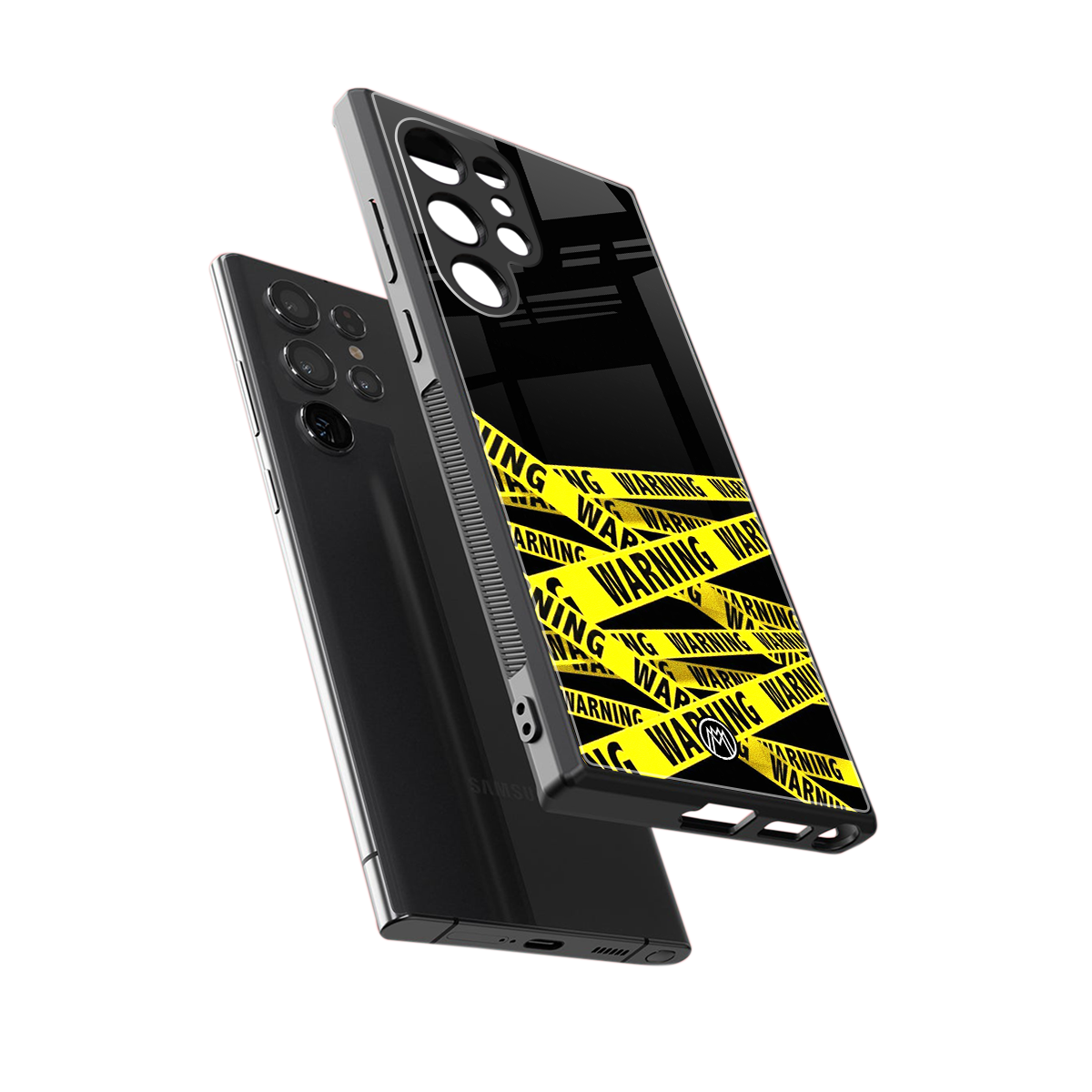 warning tape back phone cover | glass case for samsung galaxy s23 ultra