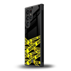 warning tape back phone cover | glass case for samsung galaxy s23 ultra