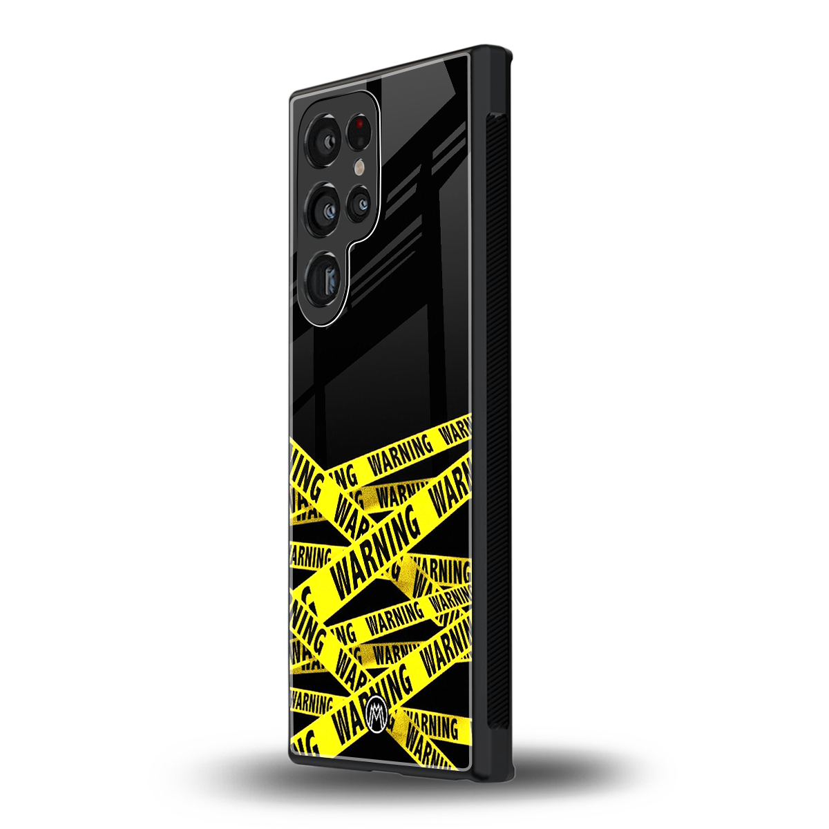 warning tape back phone cover | glass case for samsung galaxy s23 ultra