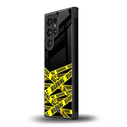warning tape back phone cover | glass case for samsung galaxy s23 ultra