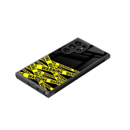 warning tape back phone cover | glass case for samsung galaxy s24 ultra