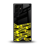 warning tape back phone cover | glass case for samsung galaxy s25 ultra
