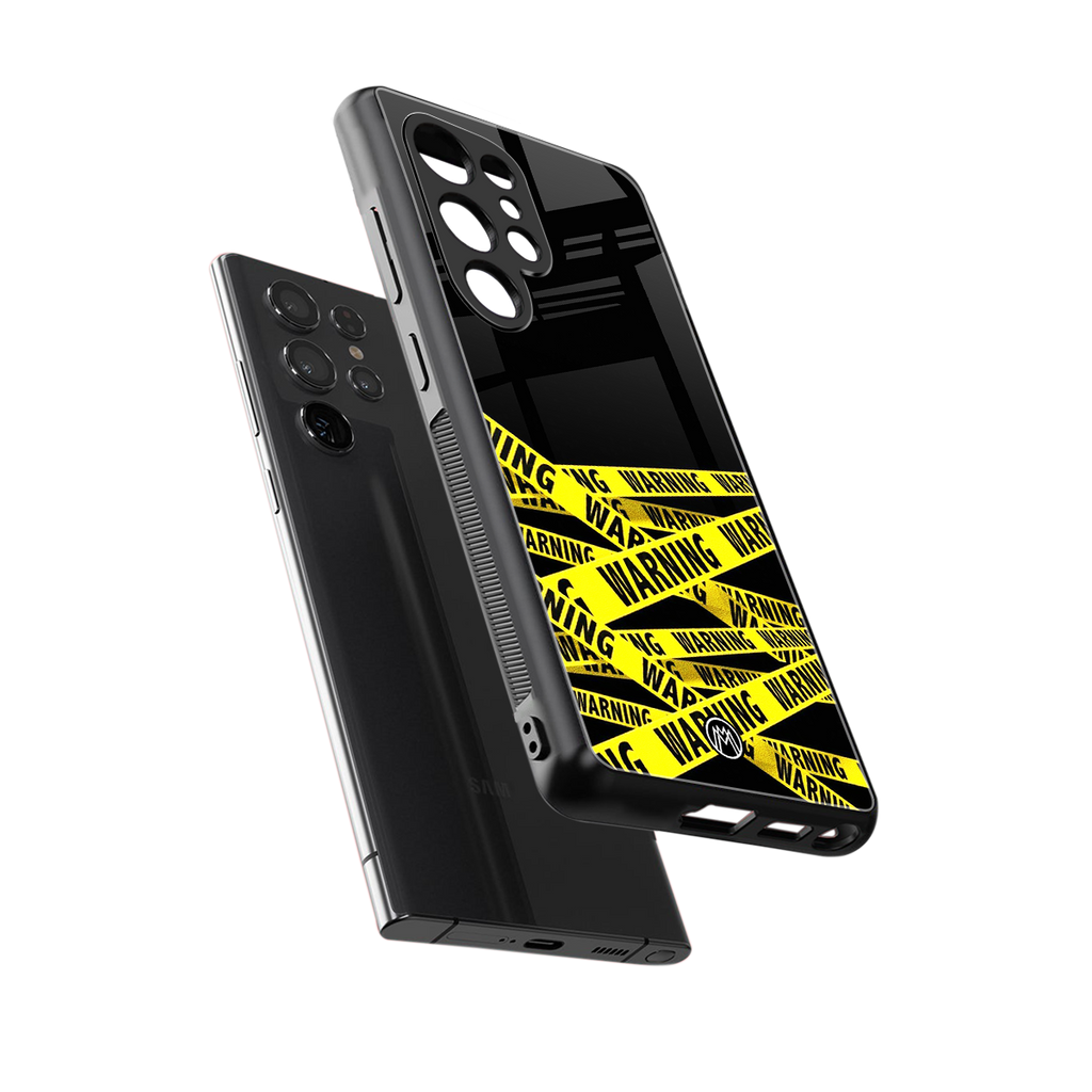warning tape back phone cover | glass case for samsung galaxy s25 ultra