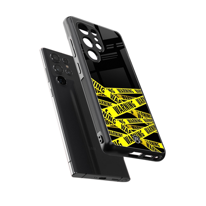 warning tape back phone cover | glass case for samsung galaxy s25 ultra