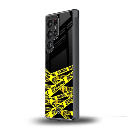 warning tape back phone cover | glass case for samsung galaxy s25 ultra