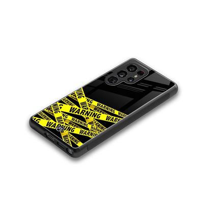 warning tape back phone cover | glass case for samsung galaxy s25 ultra