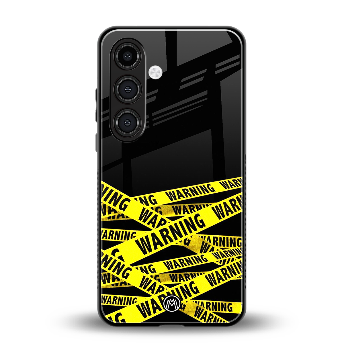 warning tape back phone cover | glass case for samsung galaxy s23 plus