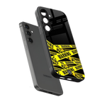 warning tape back phone cover | glass case for samsung galaxy s25