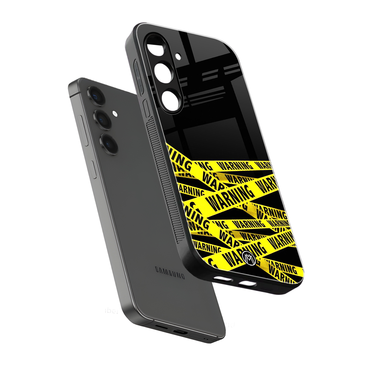 warning tape back phone cover | glass case for samsung galaxy s23 plus