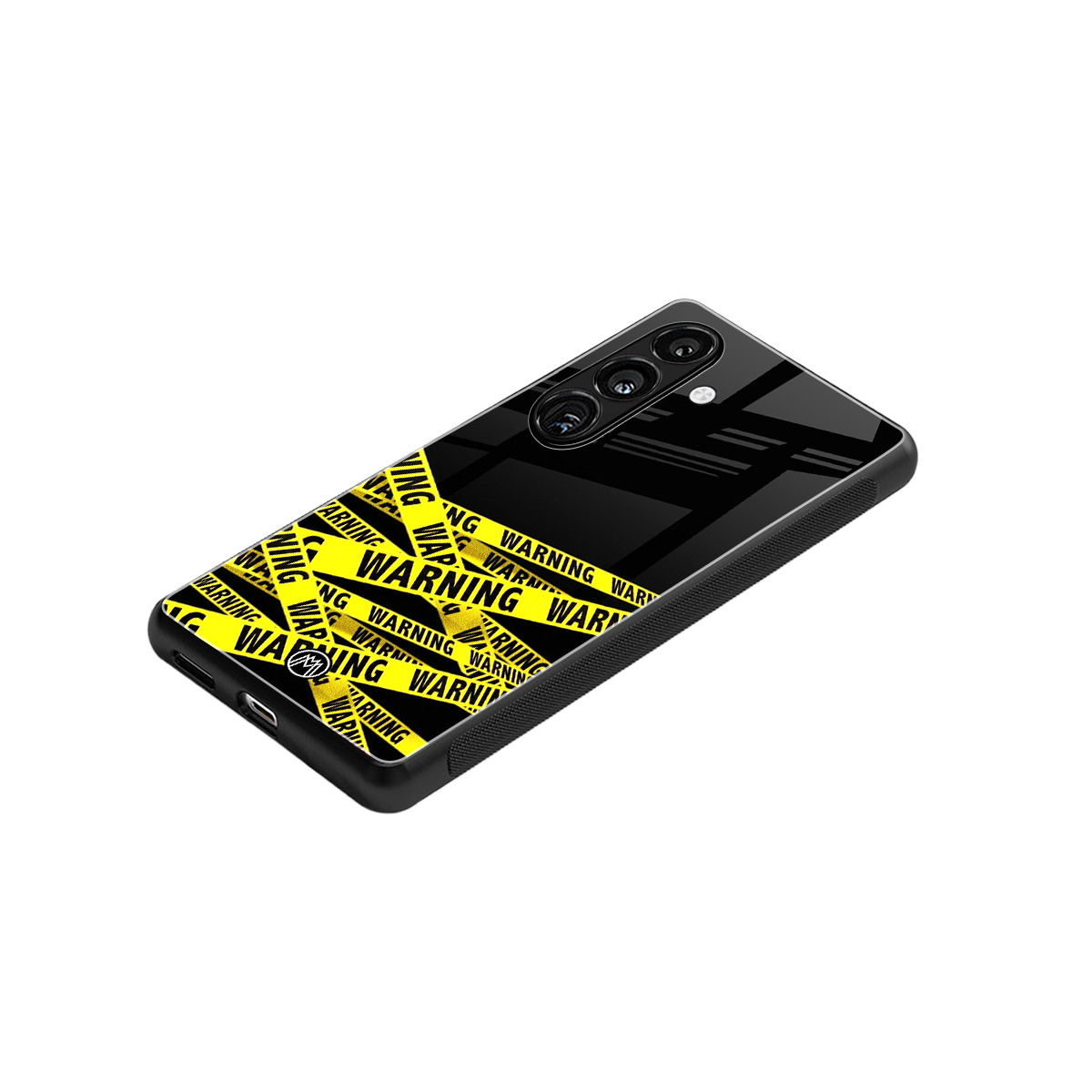 warning tape back phone cover | glass case for samsung galaxy s24 plus