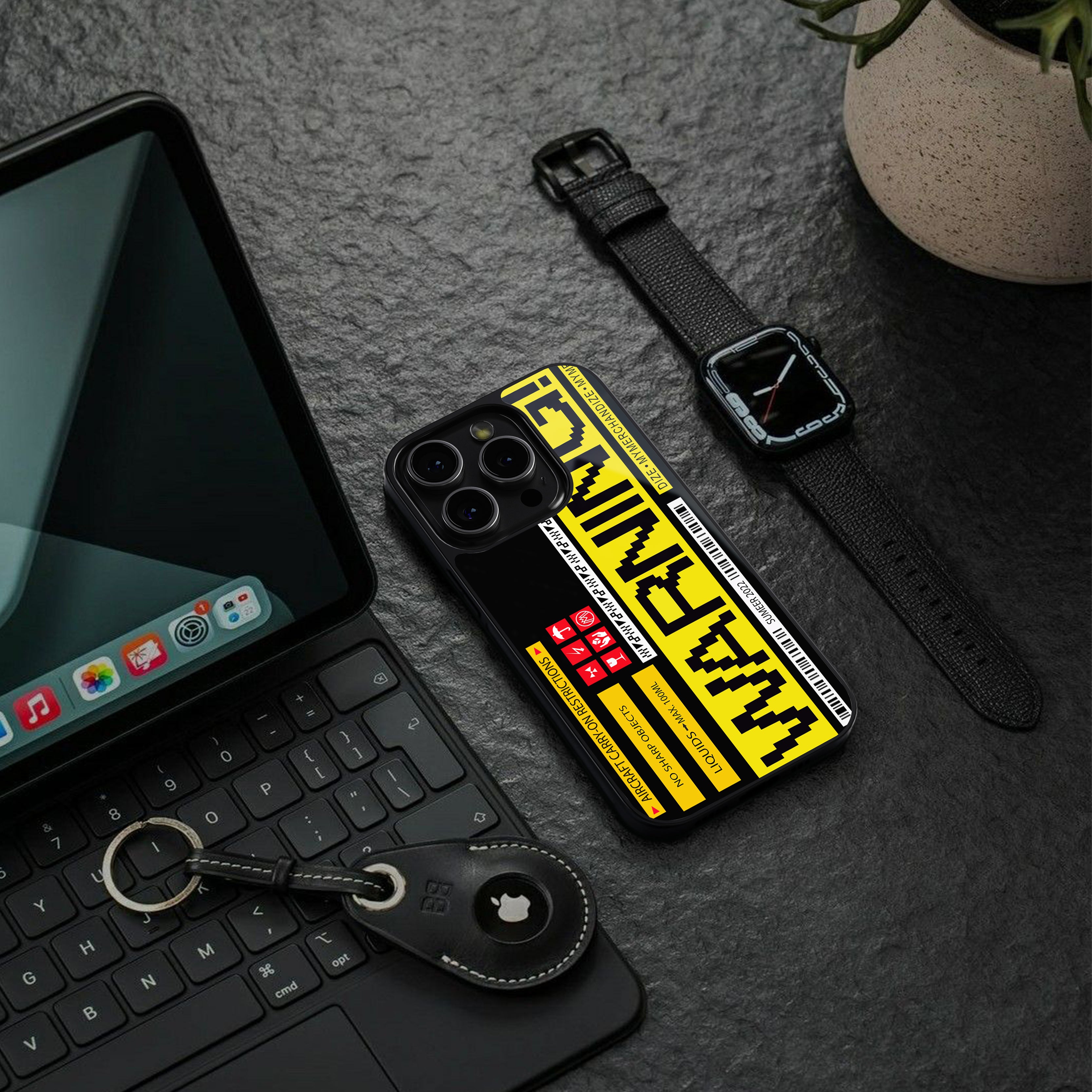 warning back phone cover | glass case for iphone 16 pro