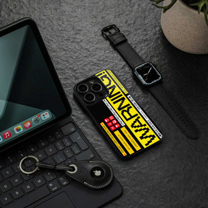 warning back phone cover | glass case for iphone 14 pro max