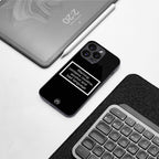 warning sign black edition back phone cover | glass case for iphone 16