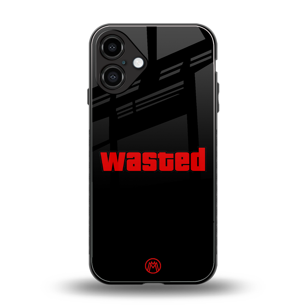 wasted back phone cover | glass case for iphone 16 plus