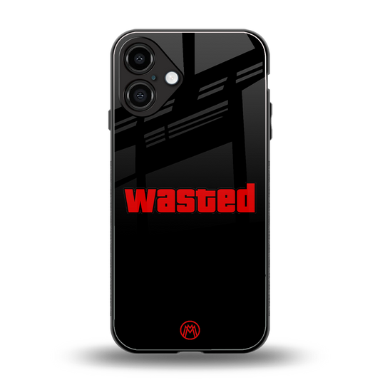 wasted back phone cover | glass case for iphone 16 plus