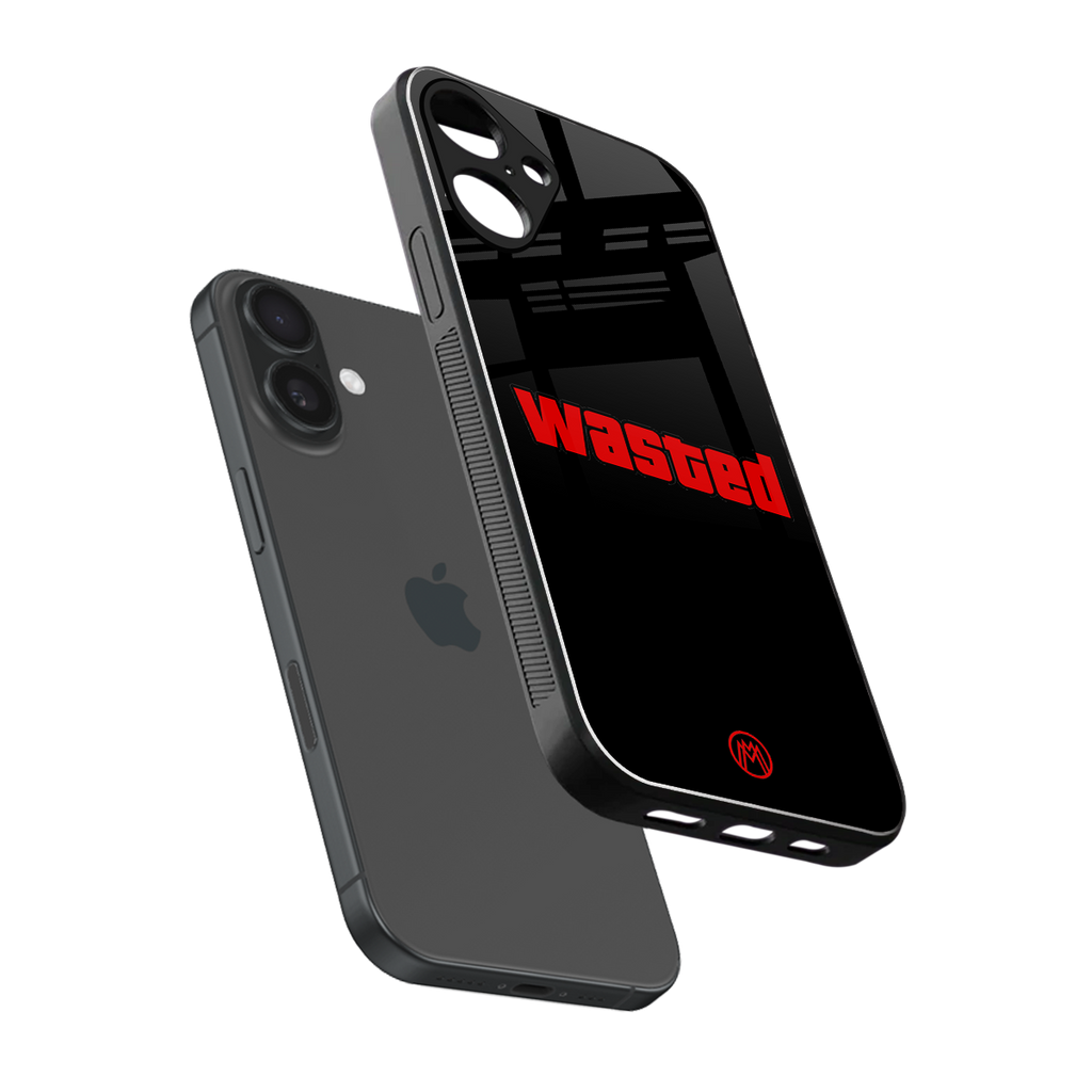 wasted back phone cover | glass case for iphone 16 plus